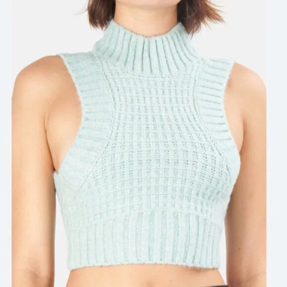 For Love And Lemons Sweaters - NWT For Love & Lemons Green Dominique Knit Tank XXS